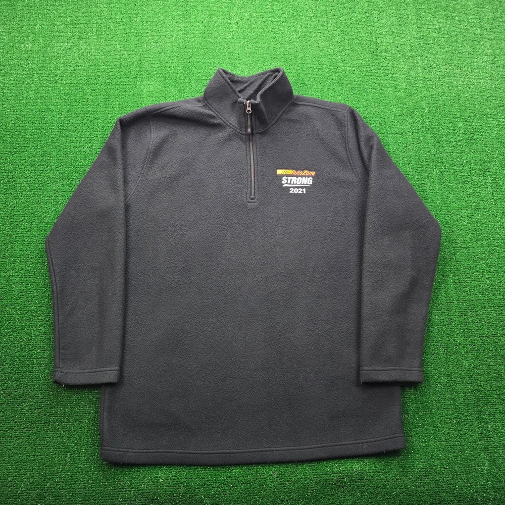 Autozone Sweatshirt Mens Large Black Fleece Quarter Zip Pullover‎ Strong 2021